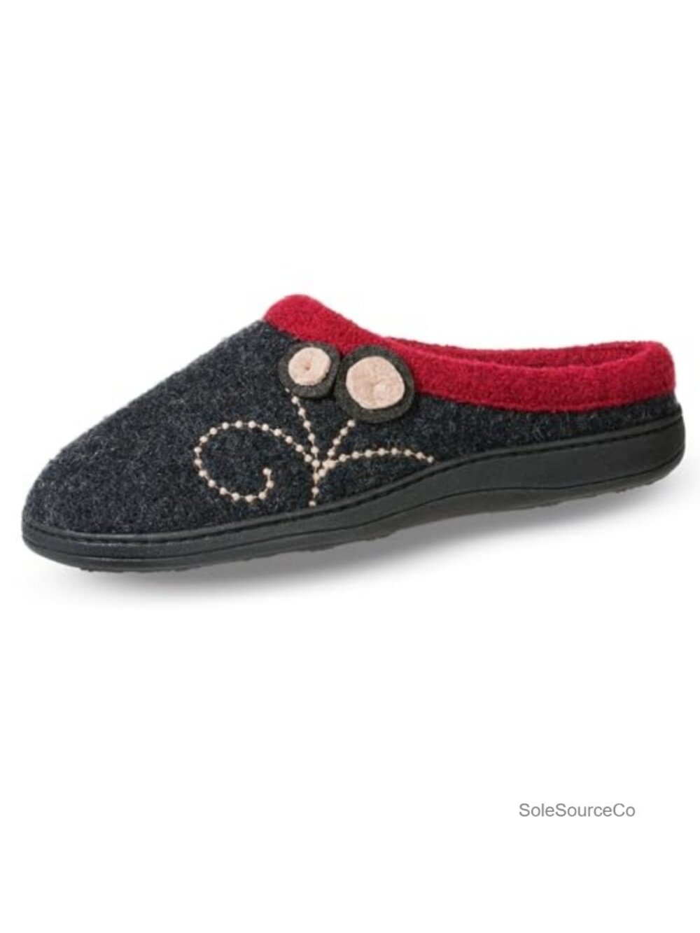 Acorn Women's Dara Slipper - Wool Upper, Embroidery, Memory Foam,